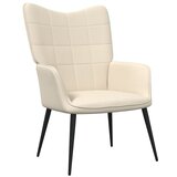 The Living Store Stol za sproščanje s stolčkom krem blago - Stol Za Sproščanje, (21420361) | Shoptok.si
