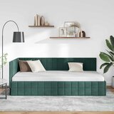  Kutni okvir kreveta Tamnozelena 90 cm x 200 cm Baršun | shoptok.hr
