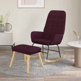 vidaXL Gugalni stols stolčkom za noge vijolično blago