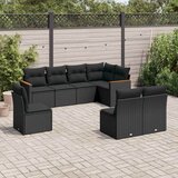  8-dijelni set vrtnih sofa od poliratana s jastucima crni Crna 62 x 62 x 69 cm | Shoptok.si