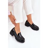 Boto Lacquered Women's Half Shoes On Chunky Heel Black Felonith | Shoptok.si