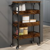 vidaXL Kuhinjski voziček dimljen hrast 53x20x76 cm inženirski les | Shoptok.si