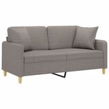  Dvosjed s ukrasnim jastucima smeđesivi 140 cm od tkanine Tupe | Shoptok.si