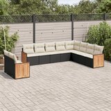 vidaXL 10-dijelni set vrtnih sofa s jastucima crni od poliratana | shoptok.hr