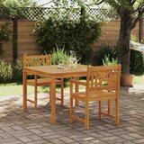  Vrtni set za objed 3 kom. Smeđa Čvrsto drvo akacije 85 x 85 x 74 cm | shoptok.hr