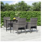  5-dijelni vrtni blagovaonski set s jastucima sivo-crni | shoptok.hr