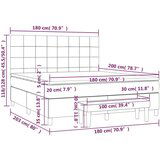  S oprugama i madracem crni 180x200 cm od tkanine | shoptok.hr