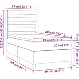  Krevet box spring s madracem LED crni 80 x 200 cm od tkanine | shoptok.hr