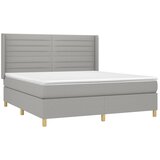  box spring s madracem LED svjetlosivi 180x200 cm tkanina | shoptok.hr