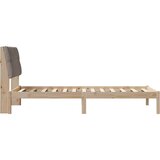 vidaXL Posteljni okvir z oblazinjenim vzglavjem Rjava 100 x 200 cm | Shoptok.si