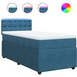 Box spring krevet s madracem plavi 90x200 cm baršunasti | shoptok.hr
