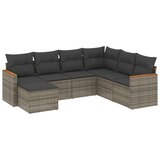  The Living Store Vrtna sedežna garnitura 7-delna z blazinami siv poli ratan - Vrtna Sedežna Garniture, (21443492) | Shoptok.si