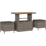  Set 8 delne vrtne sedežne garniture z blazinami sivo poli ratan akacija | Shoptok.si