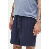 Abercrombie & Fitch Bombažne kratke hlače mornarsko modra barva