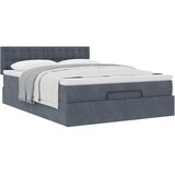  Otomanski krevet s madracem tamnosivi 140x190 cm baršunasti | shoptok.hr