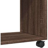 vidaXL Bočni stolić s kotačima boja smeđeg hrasta 70x35x60 cm drveni | shoptok.hr