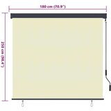 vidaXL Vanjska Roleta Prugasti Podesiva Krema 180 x 250 cm tkanina | shoptok.hr