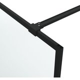 Pregrada za tuš crna 115 x 195 cm s mutnim staklom ESG | shoptok.hr