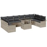  Sjedeća garnitura za vrt 11 pcs Svijetlo siva Poli Ratan | shoptok.hr