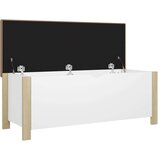 vidaXL Kutija za pohranu s jastukom bijela/hrast 105x40x45 cm iverica | shoptok.hr