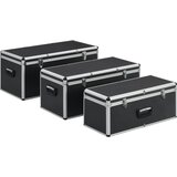  Kutije za pohranu 3 kom crne aluminijske | shoptok.hr