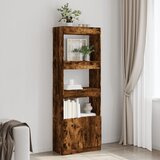 vidaXL Visoka komoda Smoked Oak 63x33x180 cm od konstruiranog drva Cijene