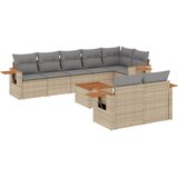  9-dijelni set vrtnih sofa s jastucima bež od poliratana | shoptok.hr