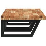  Zidna polica za umivaonik od čelika i masivnog bagremovog drva Smeđa 160 x 50 x 4 cm | Shoptok.si
