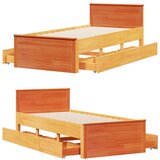  Okvir kreveta bez madraca s uzglavljem 100x200 cm od borovine | shoptok.hr