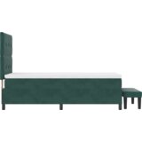  Krevet na podlozi s madracem i klupom Tamnozelena 90x200 cm Baršun | shoptok.hr