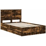  Krevetna konstrukcija s ladicama Dimljeni hrast 120 x 190 cm | shoptok.hr