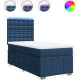 Maison Chic Box spring postelja - Vzmetna postelja z vzmetnico modra 90x200 cm blago SL10381, (21885618) | Shoptok.si