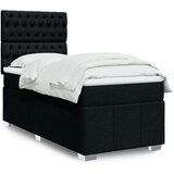 vidaXL Box spring postelja z vzmetnico črn 90x190 cm blago | Shoptok.si