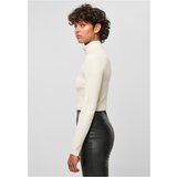 UC Curvy Ladies Cropped Rib Knit Zip Cardigan whitesand | Shoptok.si