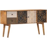 vidaXL Komoda s potiskanim vzorcem 130x30x70 cm trden mangov les Cene