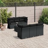 vidaXL 7-dijelni set vrtnih sofa od poliratana s jastucima crni Cijene