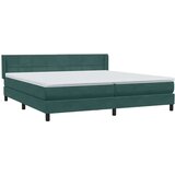 Box Spring krevet s madracem tamno zeleni 180x220 cm baršun | shoptok.hr