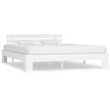The Living Store Posteljni okvir z vzglavjem bel 180x200 cm borovina - Posteljni Okvir, (21530686) | Shoptok.si