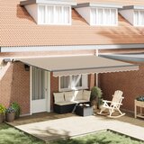  Skrovita tenda S LED lampica Bež 450 ×350 cm tkanina | shoptok.hr