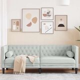 vidaXL Chesterfield sedežna garnitura Svetlo siva 194 x 74.5 x 70.5 cm Cene