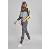 UC Ladies Women's Cropped 3-Tone Stripe Crew Grey/Jasper/Chrome-Yellow Cene