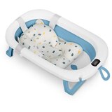Ricokids dječja sklopiva kada s umetkom za novorođenče i termometrom, bijelo plava | shoptok.hr