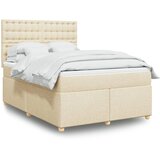  Krevet s oprugama i madracem krem 160x200 cm od tkanine | shoptok.hr