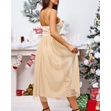 Resti Women's midi dress with tulle bottom in beige | Eponuda.ba