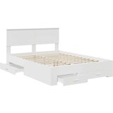  Konstrukcija postelje Bela 140 x 200 cm Konstruiran les, (5000103387) | Shoptok.si