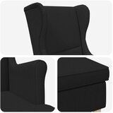  Fotelja s footstoolom 2 kom. Crna Tkanina | shoptok.hr