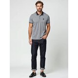 Ombre Men's melange polo shirt with striped collar - black | Eponuda.ba
