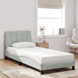 Maison Chic Posteljni okvir - Enojna postelja - Postelja za odrasle brez vzmetnice svetlo siv 90x190 cm žamet-J7573, (21771441) | Shoptok.si