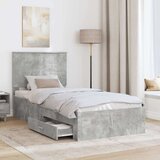  Okvir za krevet s uzglavljem Betonski sivi 100 x 200 cm | shoptok.hr