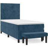 Box spring krevet s madracem tamnoplavi 90x190 cm baršunasti | shoptok.hr